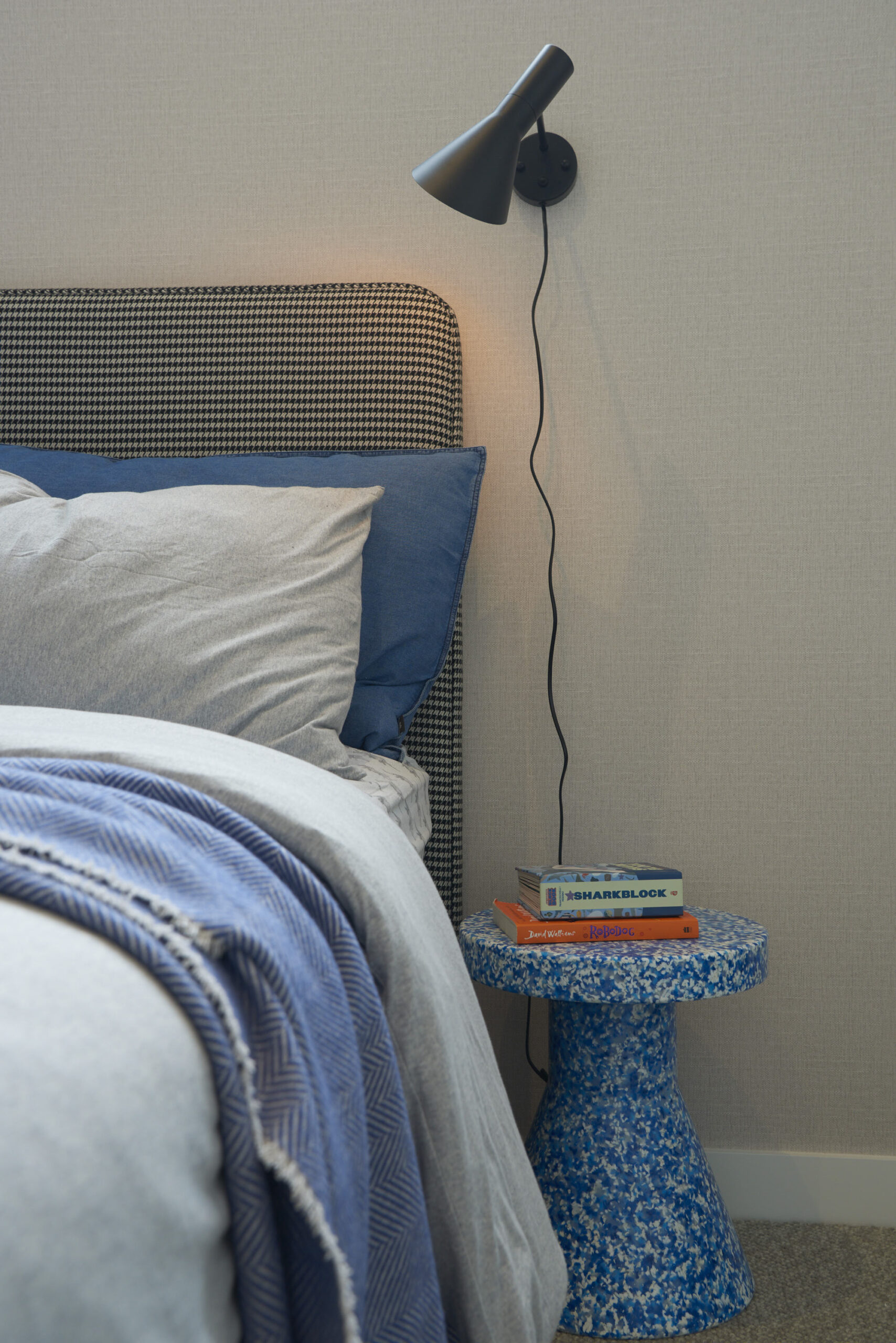 Blue accents bedroom | Rochele Interiors